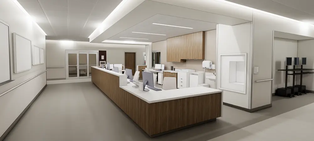 Memorial Hospital Emergency Department Nursing Station Rendering